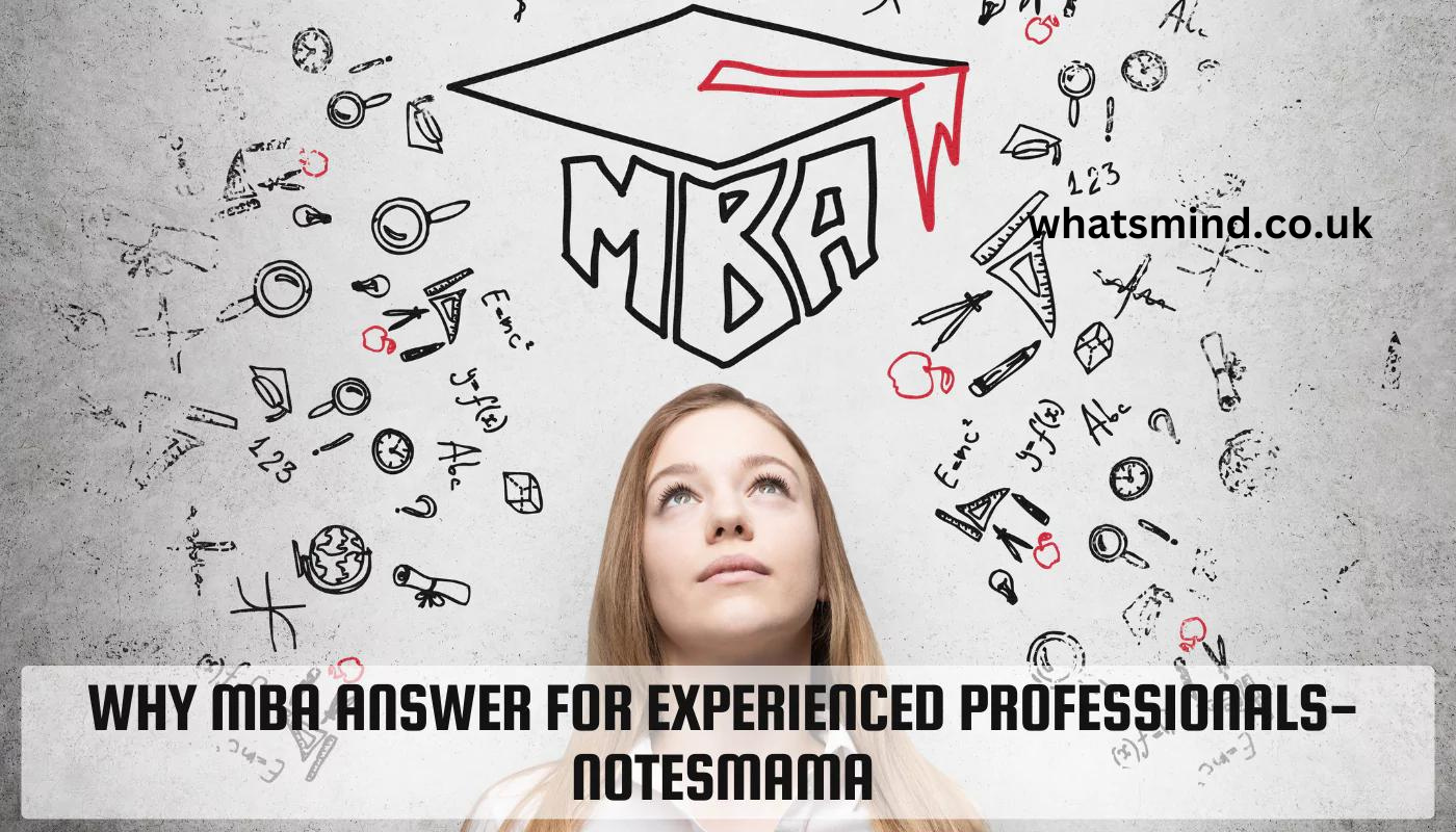 why mba answer for experienced professionals-notesmama